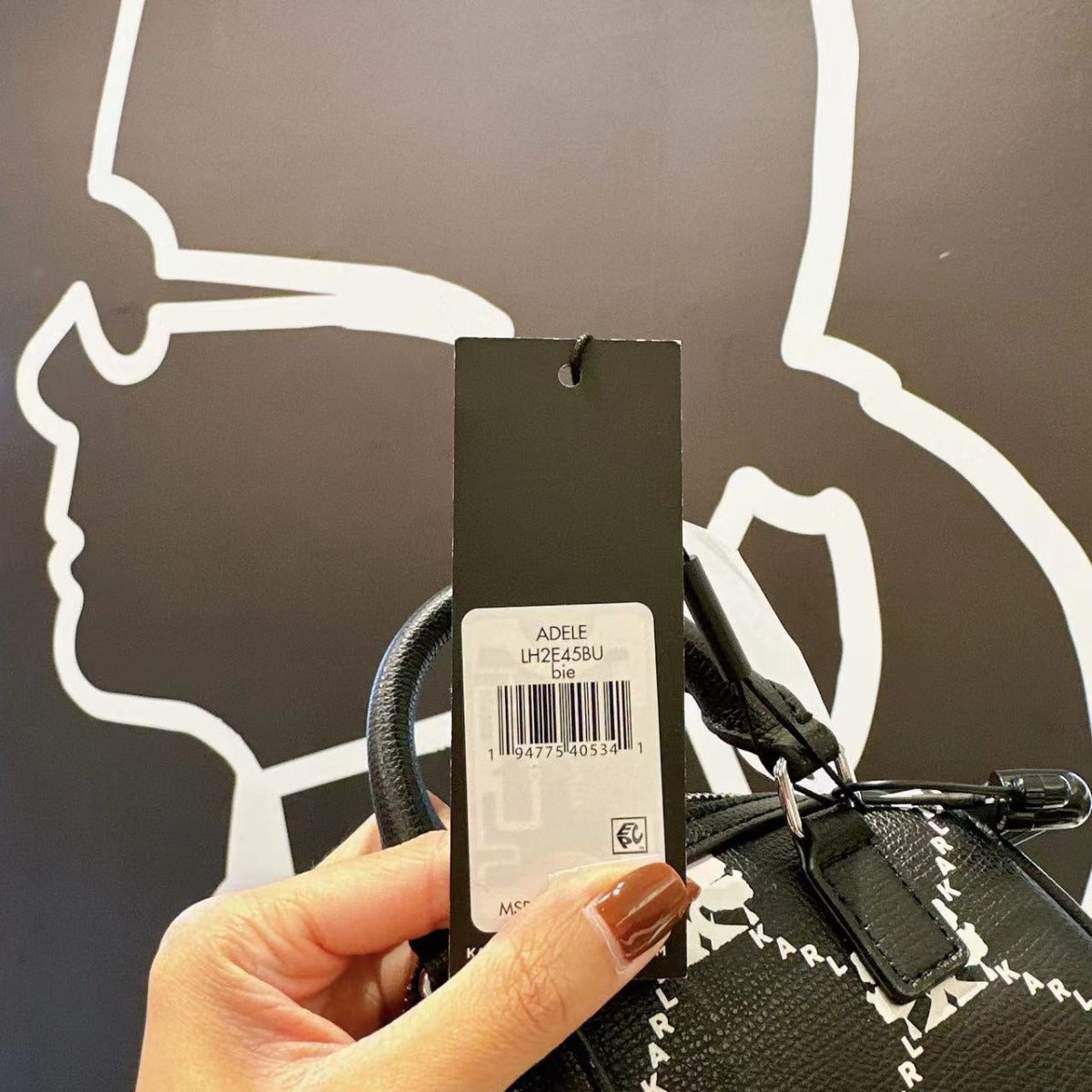 Karl Lagerfeld Paris LH2E45BU Adele Mini Satchel Crossbody In BLACK/WHITE Karl Lagerfeld Paris LH2E45BU Adele Mini Satchel Crossbody In BLACK/WHITE